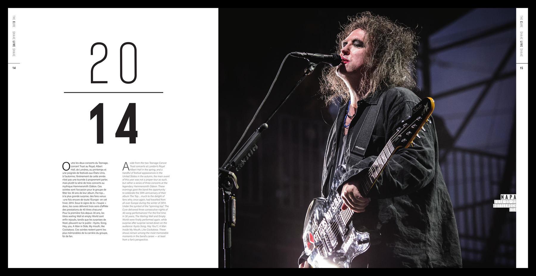 Doble página — Napa BottleRock 2014, Robert Smith con la guitarra